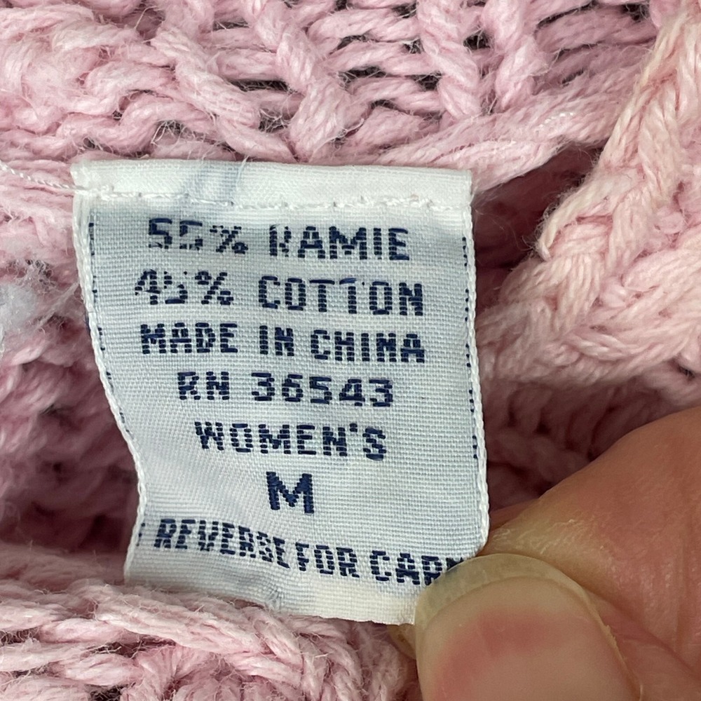 Cape Isle Knitters Cable Knit Sweater Womens Medium Soft Pink Feminine Pullover - Picture 3 of 11